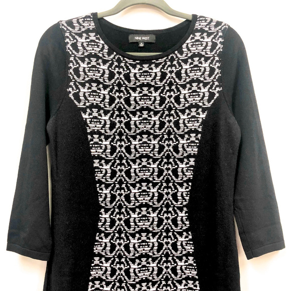 Nine West Black and White Sweater Dress - Picture 4 of 6